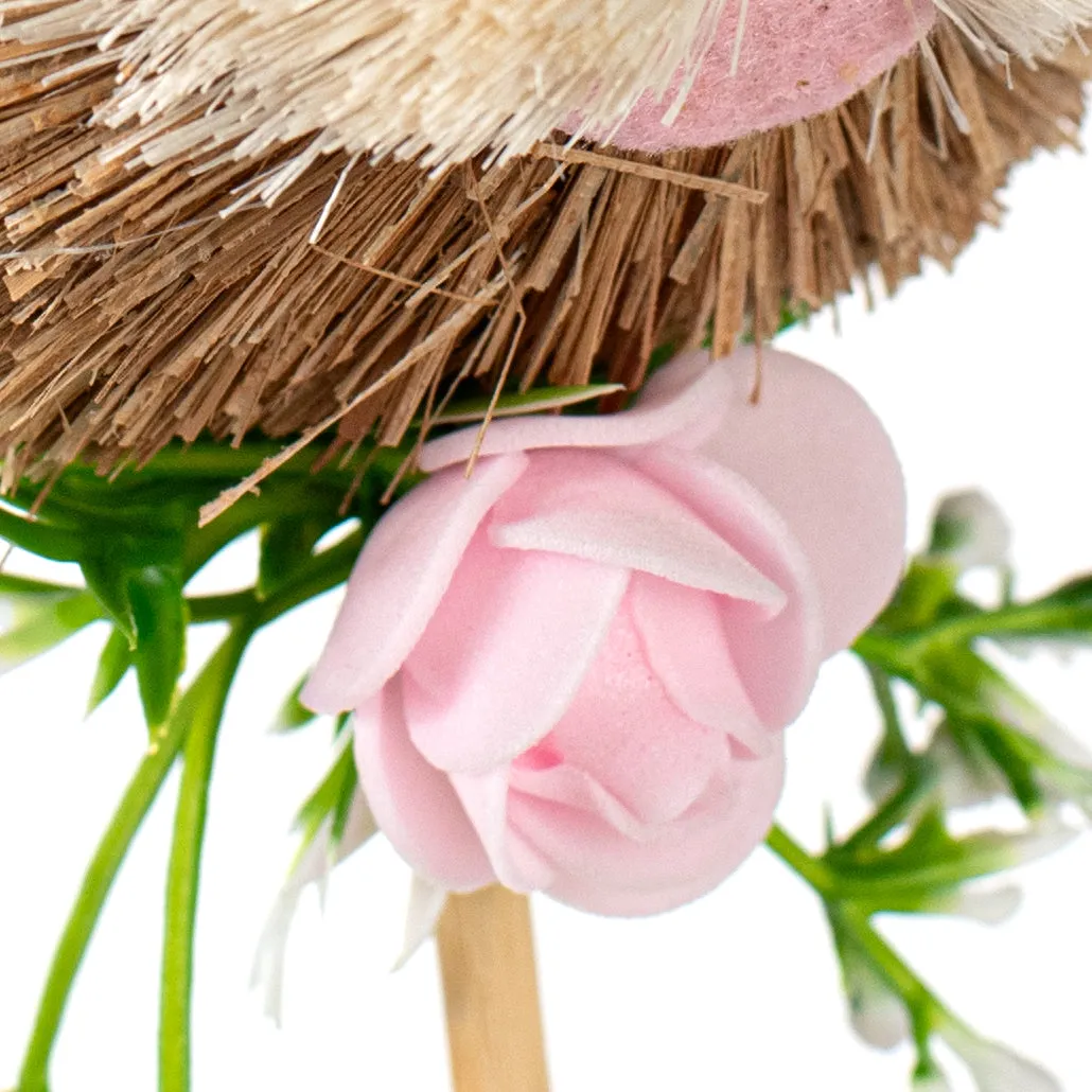 13" Easter Bunny Natural Sisal Head Pick