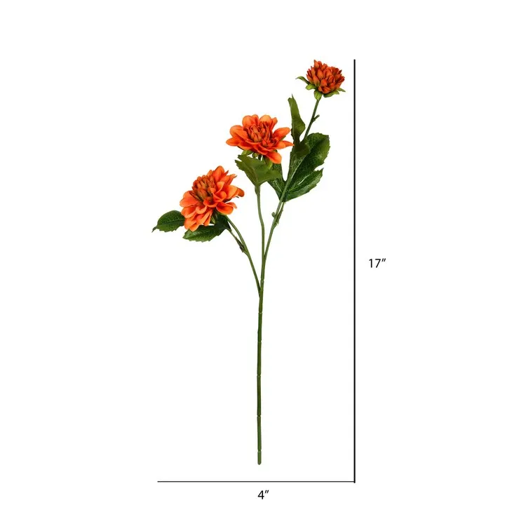 17" Artificial Orange Dahlia Sprays 6-Pack
