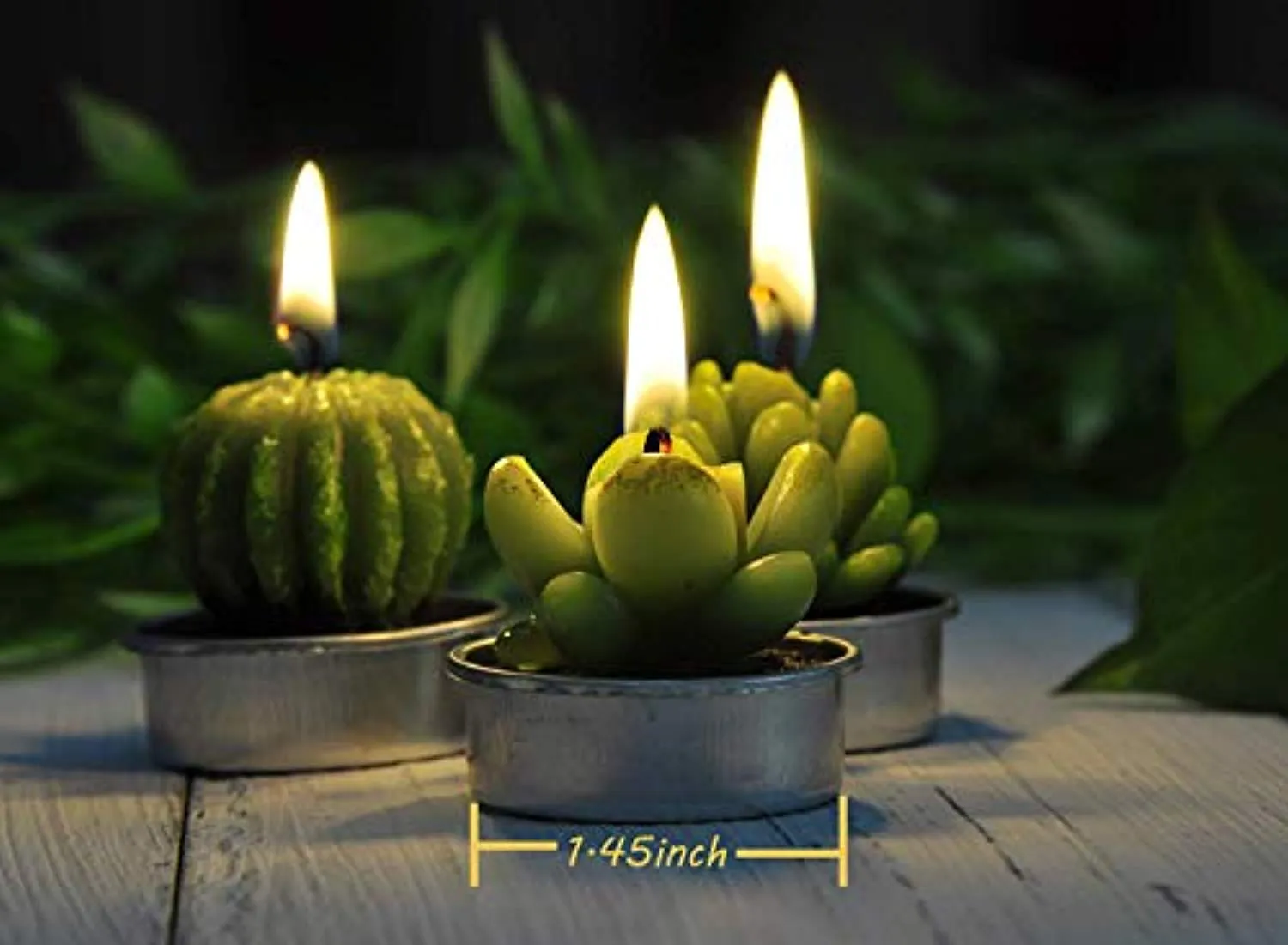 6PCS Cactus Tealight Candles, Decorative Delicate Succulent Handmade Cute Mini Plants Candles
