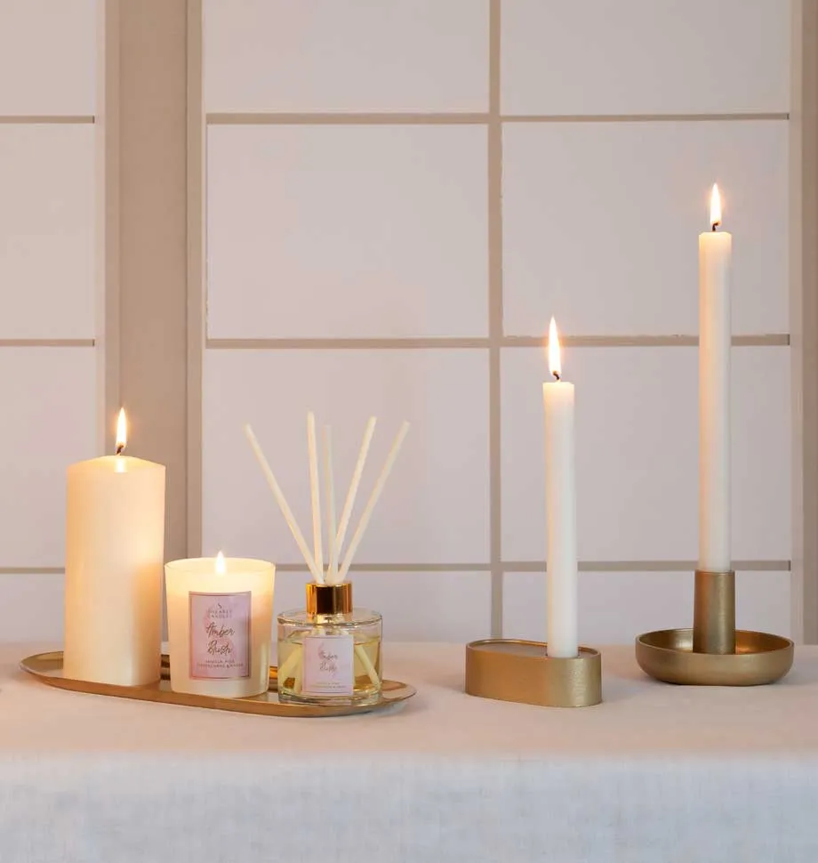 Amber Blush Pillar Candle