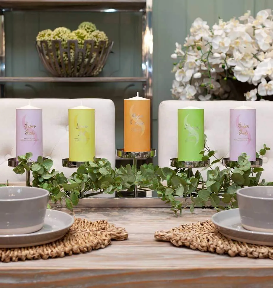 Amber Blush Pillar Candle