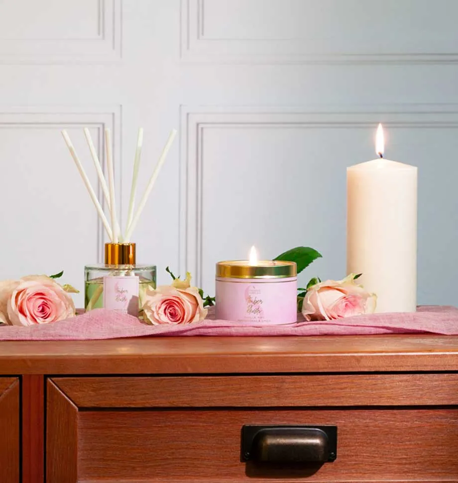 Amber Blush Pillar Candle