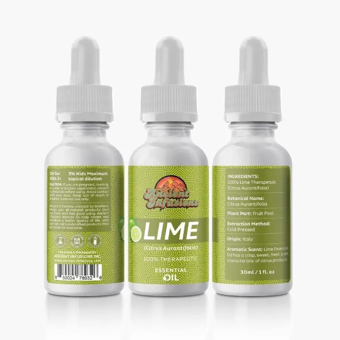 Ancient Infusions Lime Essential Oil - Pure Therapeutic Grade Aromatherapy for Refreshment and Citrus Zest