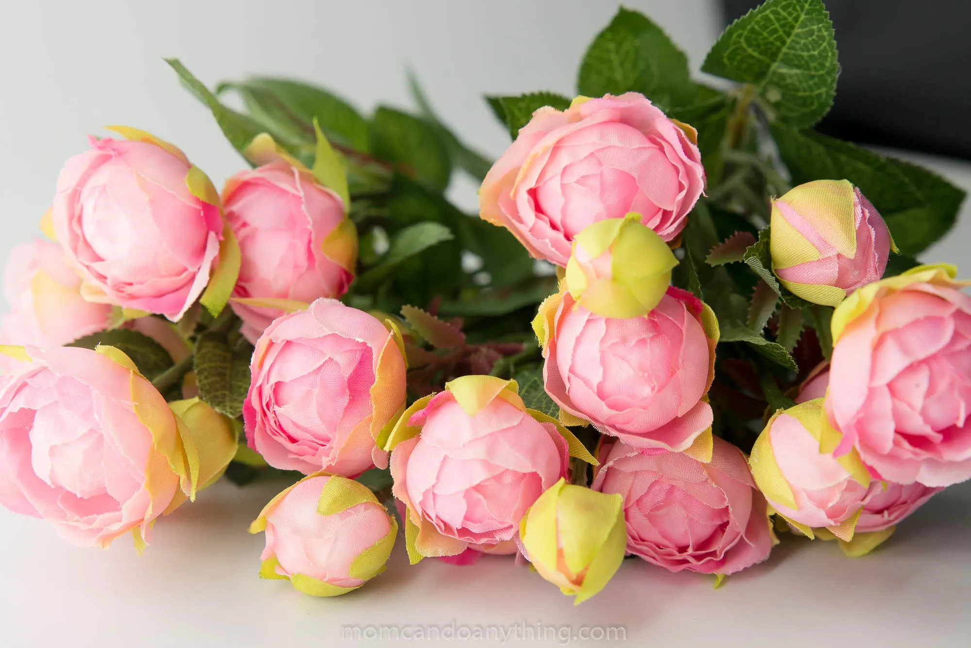 Artificial Pink Tea Rose Sprays, 3 Pack of 20.5 Inch Sprays