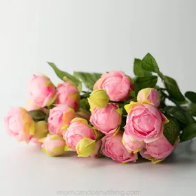 Artificial Pink Tea Rose Sprays, 3 Pack of 20.5 Inch Sprays