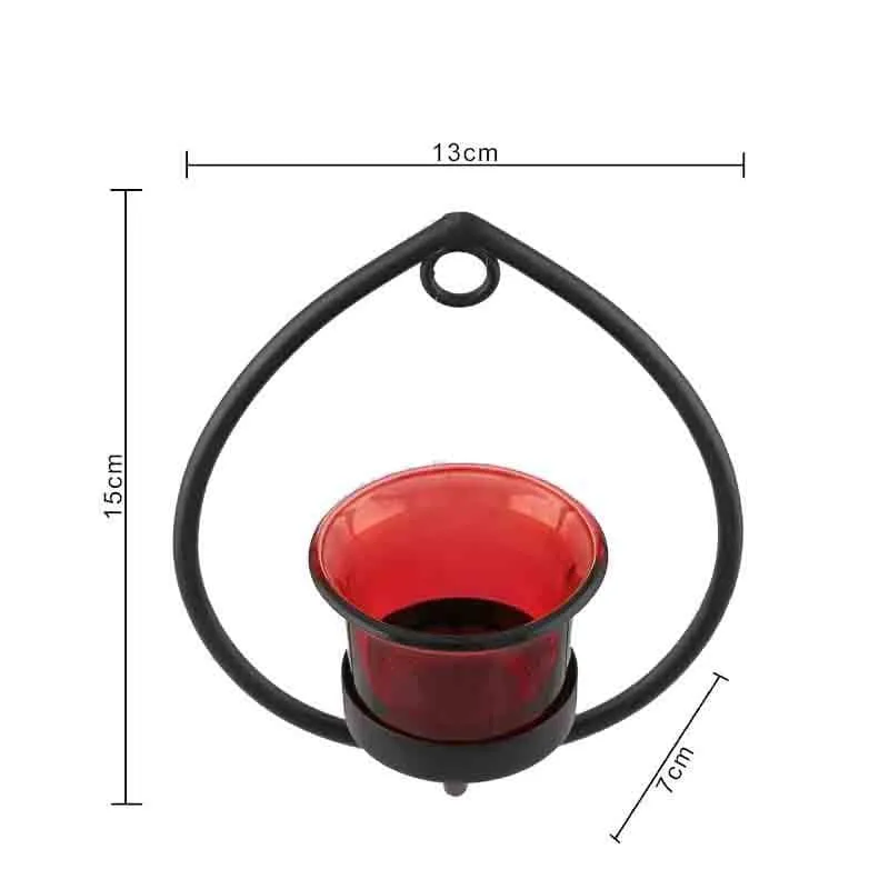 Aureate Candle Holder - Black & Red - Set Of Two