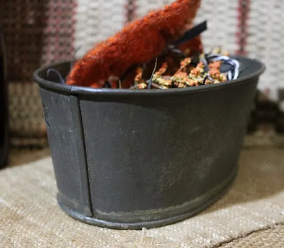 Autumn Halloween Tin with Black Cat Gathering
