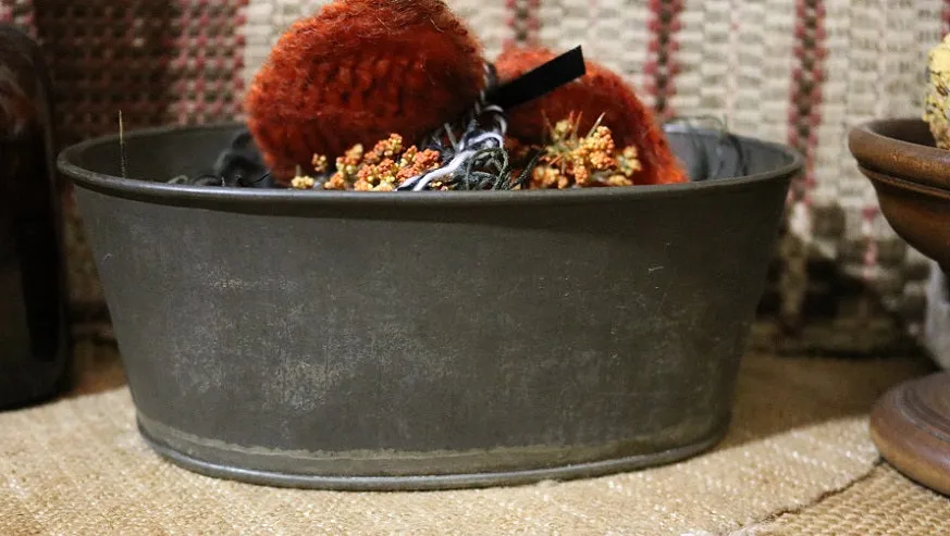 Autumn Halloween Tin with Black Cat Gathering