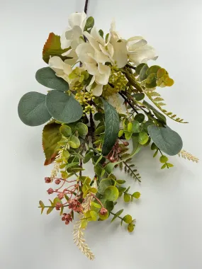 Autumn hydrangea and foliage spray - candlelight