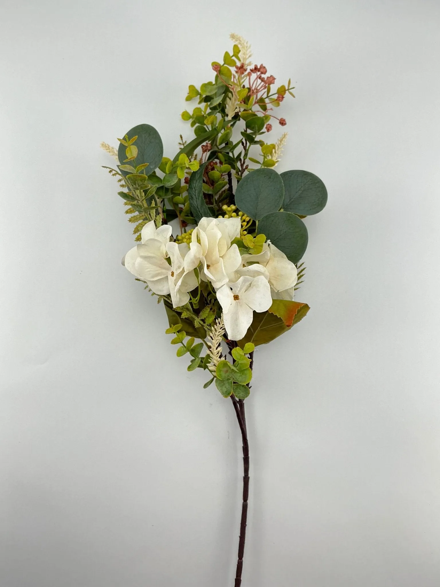 Autumn hydrangea and foliage spray - candlelight