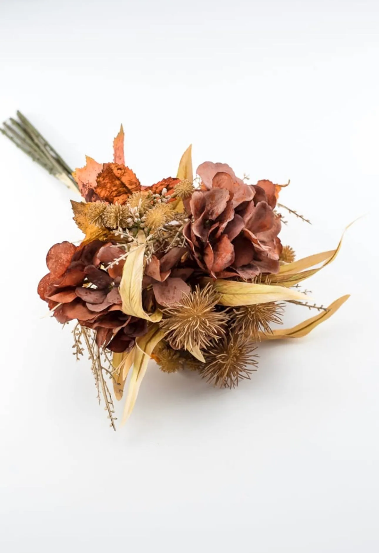 Autumn hydrangea blossom and mixed greenery bundle