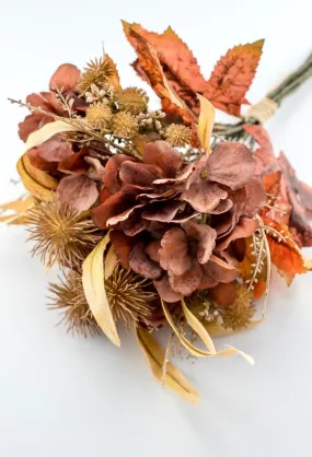 Autumn hydrangea blossom and mixed greenery bundle