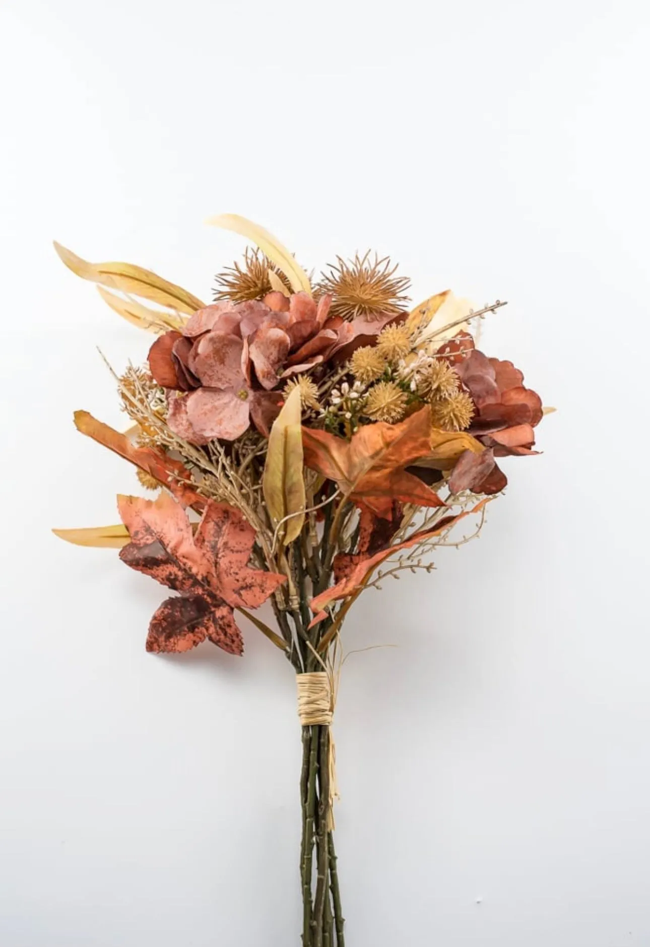 Autumn hydrangea blossom and mixed greenery bundle