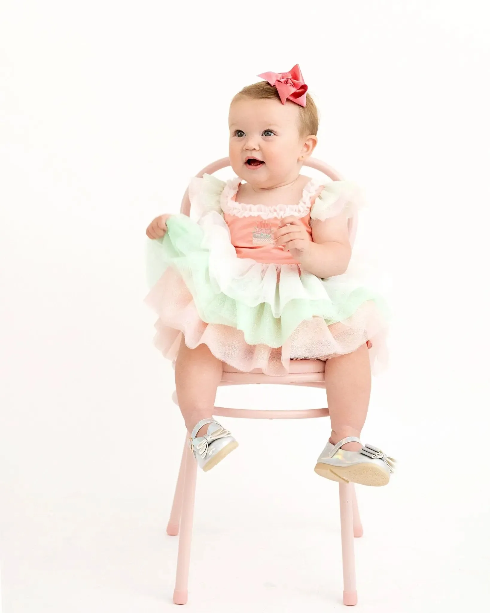 Birthday Girl Blush and Mint Skirted Bubble