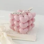 Bubble Hearts Cube Candle