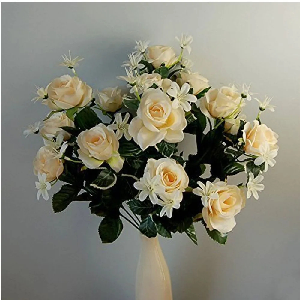 CB Imports Artificial 45cm Cream Flora Rose Bud Bush