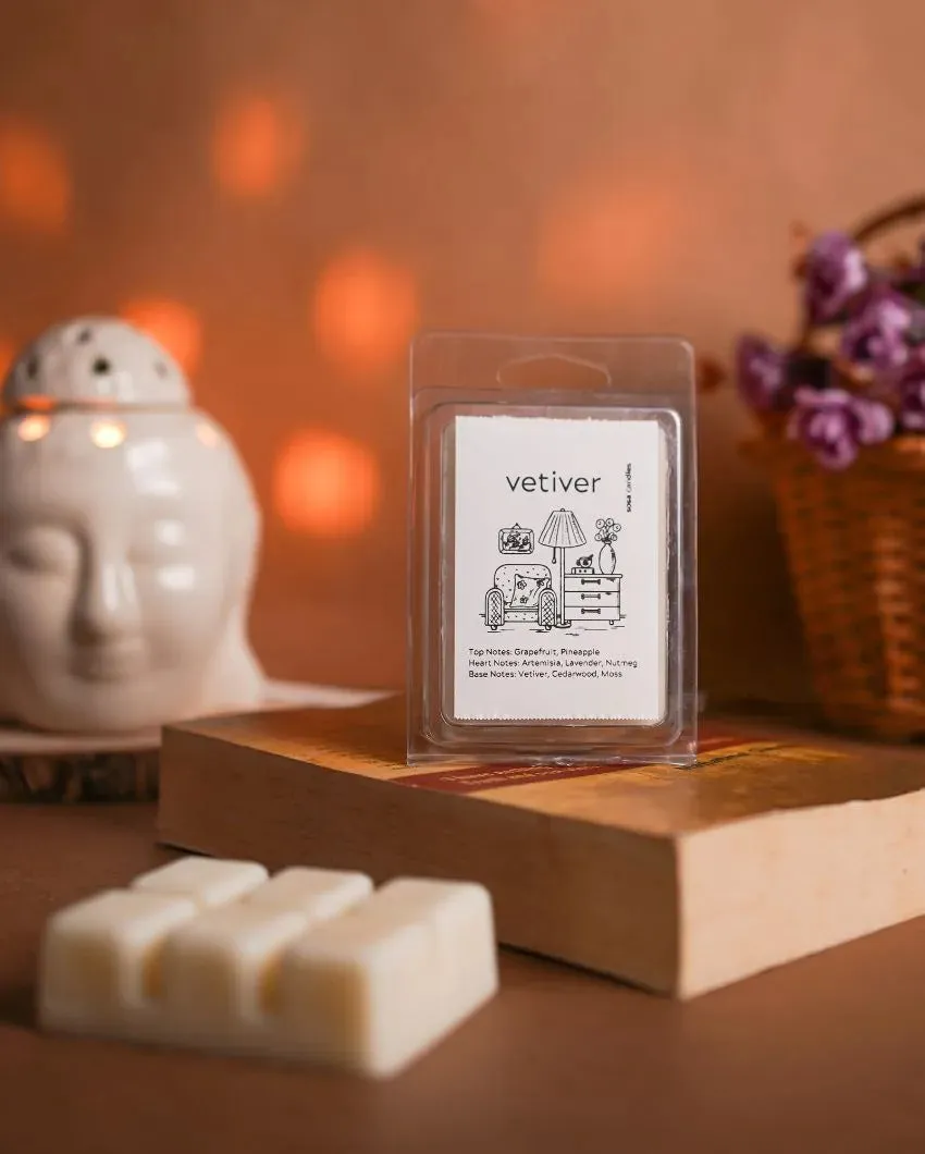 Ceramic Buddha Aroma Diffuser Home Fragrance With 6 Tea Lights And 1 Wax Melt Set | Vetiver