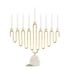 Coluna Menorah, Marble & Gold