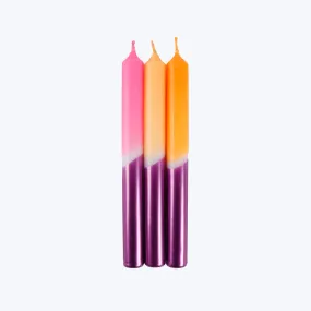Dip Dye Glossy Taper Candle Set, Silicium