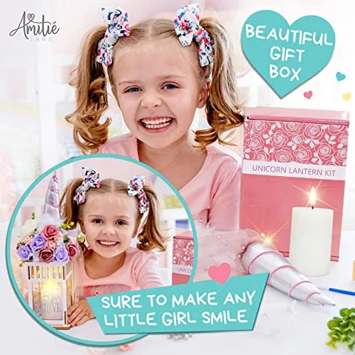DIY Fairy Lantern Craft Kit - Make Your Own Unicorn Night Light - Arts & Crafts Kit for Kids - Birthday Gifts for Girls Who Love Unicorns Toys