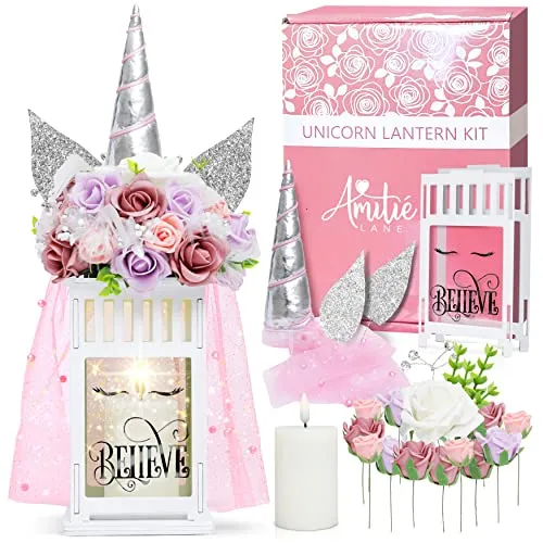DIY Fairy Lantern Craft Kit - Make Your Own Unicorn Night Light - Arts & Crafts Kit for Kids - Birthday Gifts for Girls Who Love Unicorns Toys
