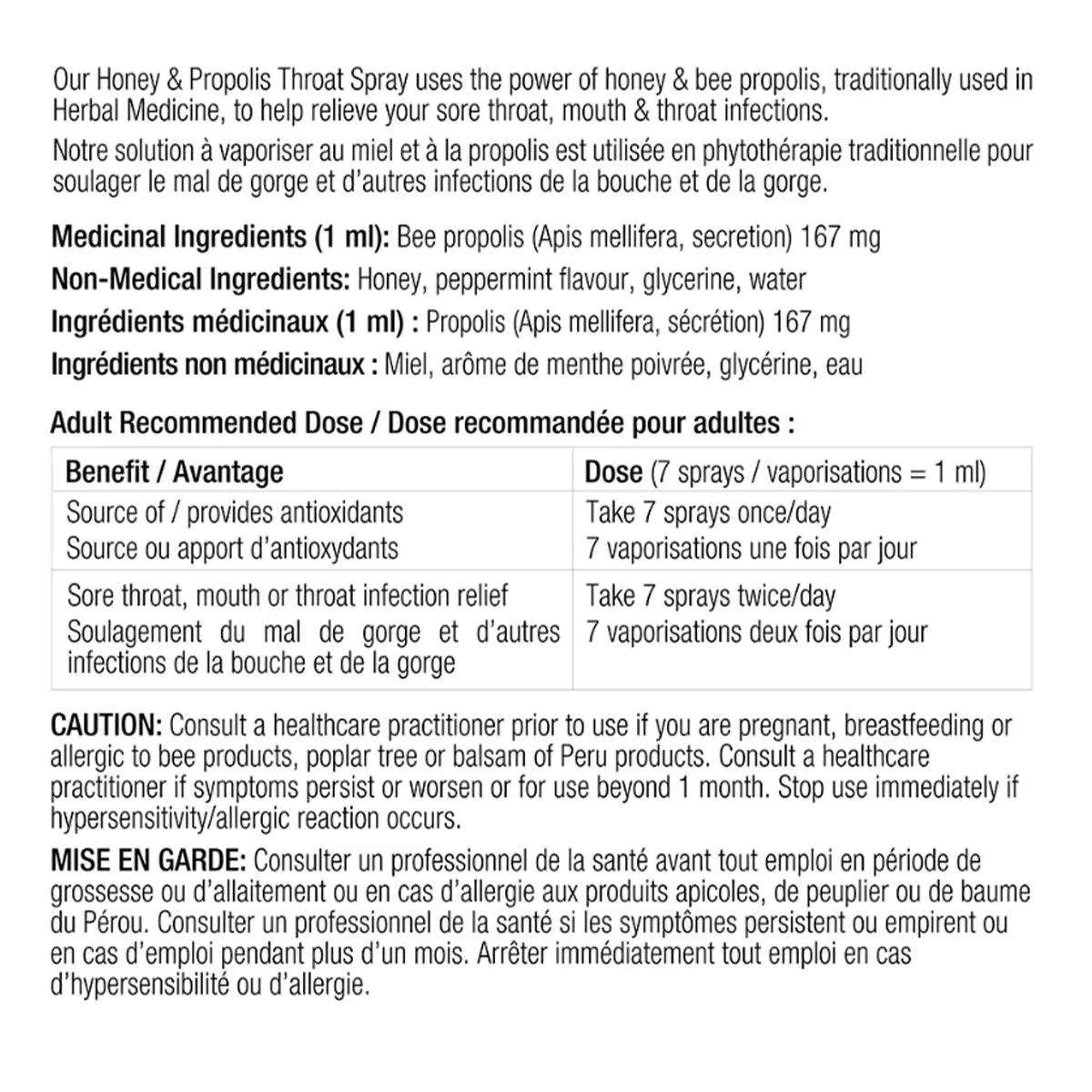 Dutchman's Gold Honey & Propolis Throat Spray Mint 30mL