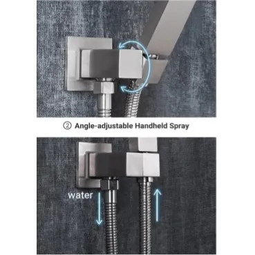 FaucetWorld - Rainfall Shower Systems with 6 Body Jets Wall Mounted