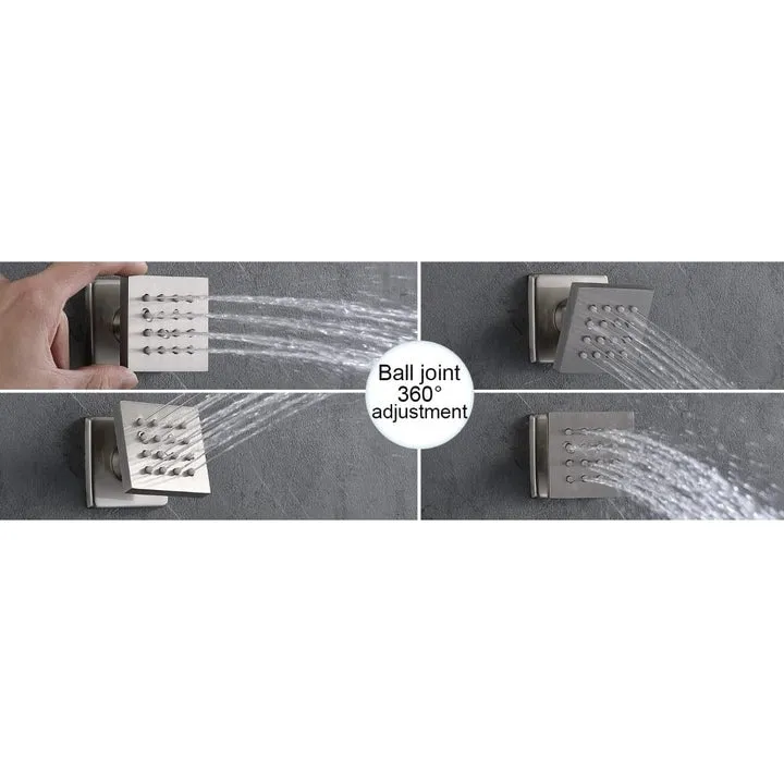 FaucetWorld - Rainfall Shower Systems with 6 Body Jets Wall Mounted