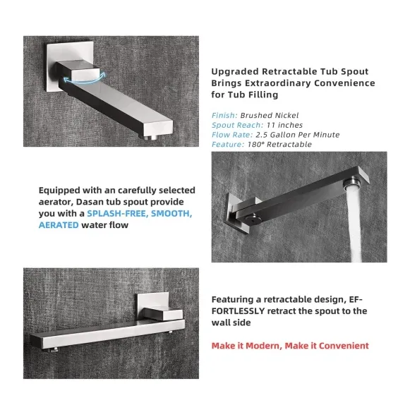 FaucetWorld - Rainfall Shower Systems with 6 Body Jets Wall Mounted