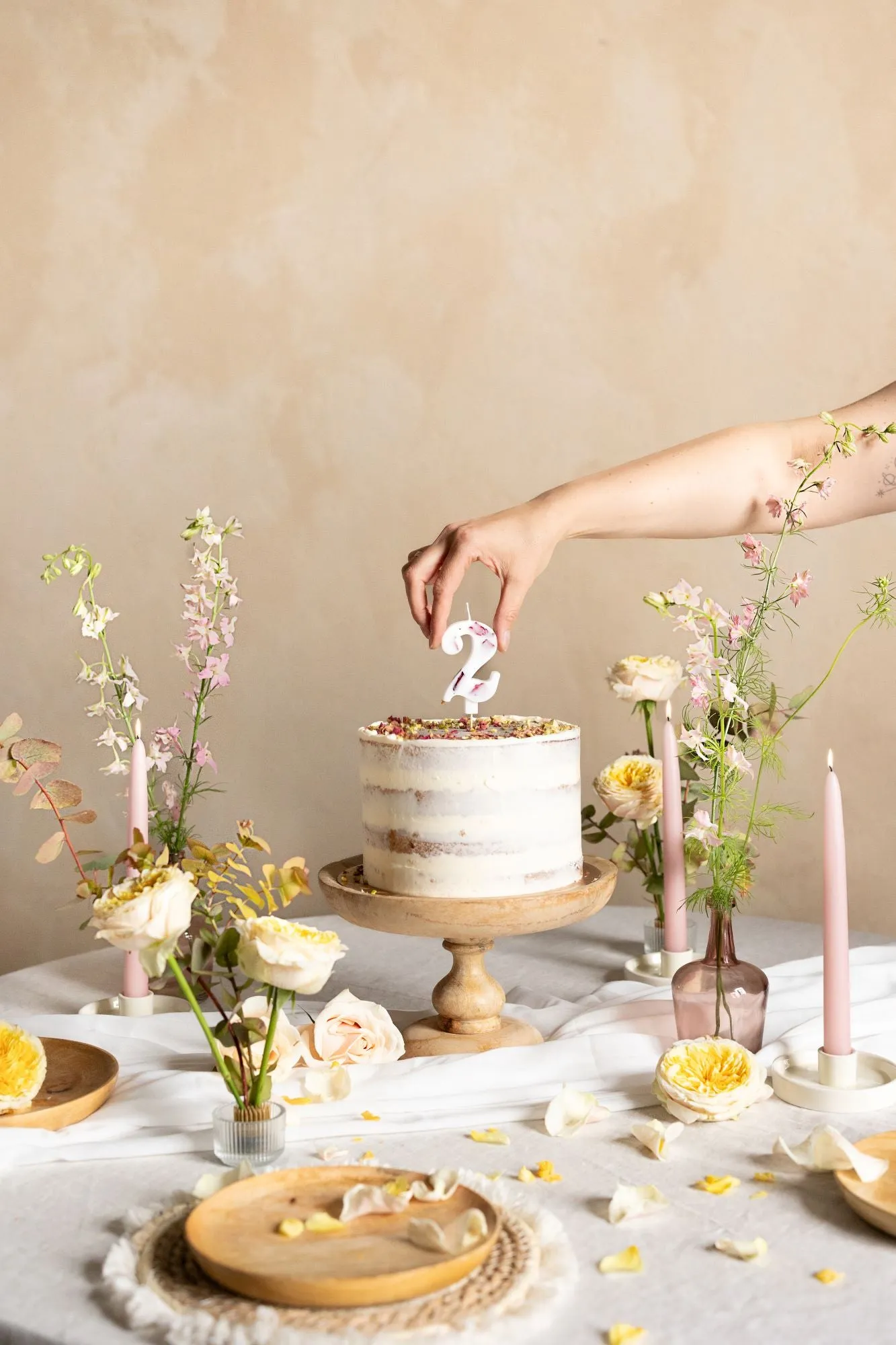 Flower Petal Number 2 Birthday Candle