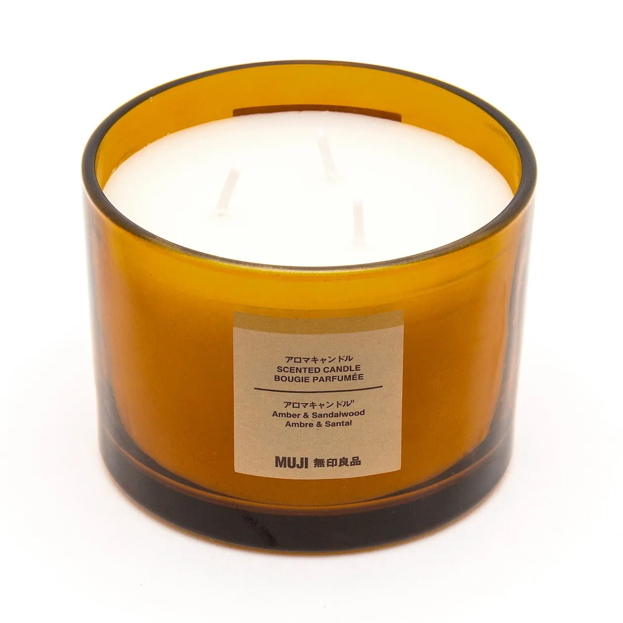 Glass Candle - Amber & Sandalwood (3 Wick)