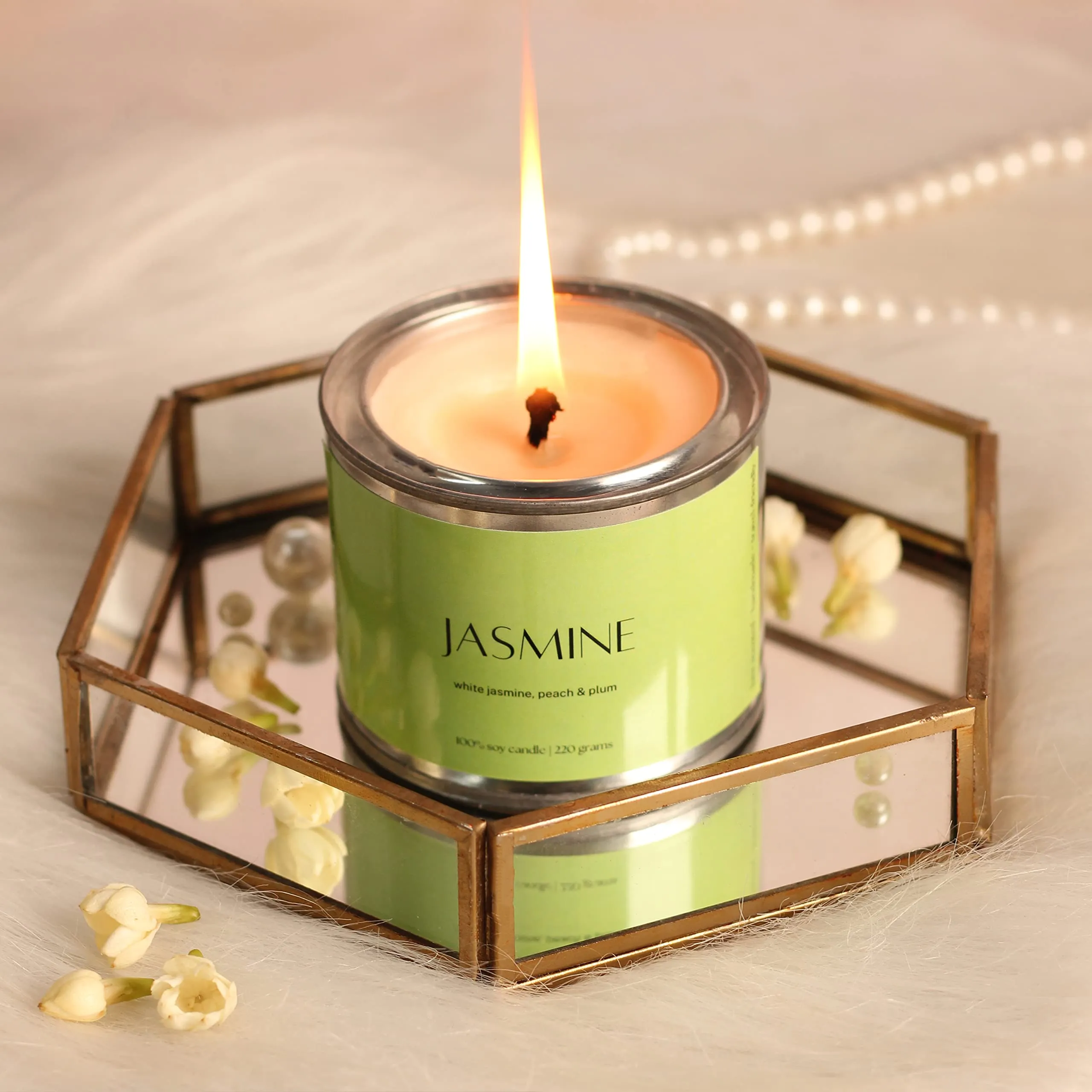 Highly Scented Jasmine Candles for Home Decor | Scented Candles Gift Set | Scented Candles for Stress Relief | Scented Candles for Bedroom Living Room Hall Decoration | Stress Relieving Aroma Candles