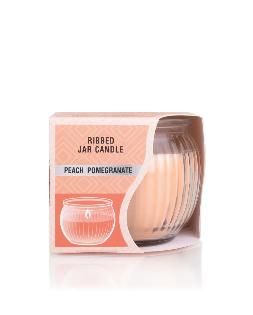 Home fragrances Ribbed Jar Candles | 110G | Set of 4 | Multiple Fragrances | 7.6 x 7.6 cm / 3 x 3 inches