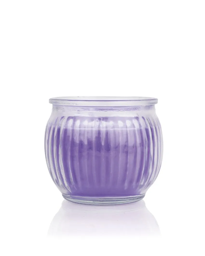 Home fragrances Ribbed Jar Candles | 110G | Set of 4 | Multiple Fragrances | 7.6 x 7.6 cm / 3 x 3 inches