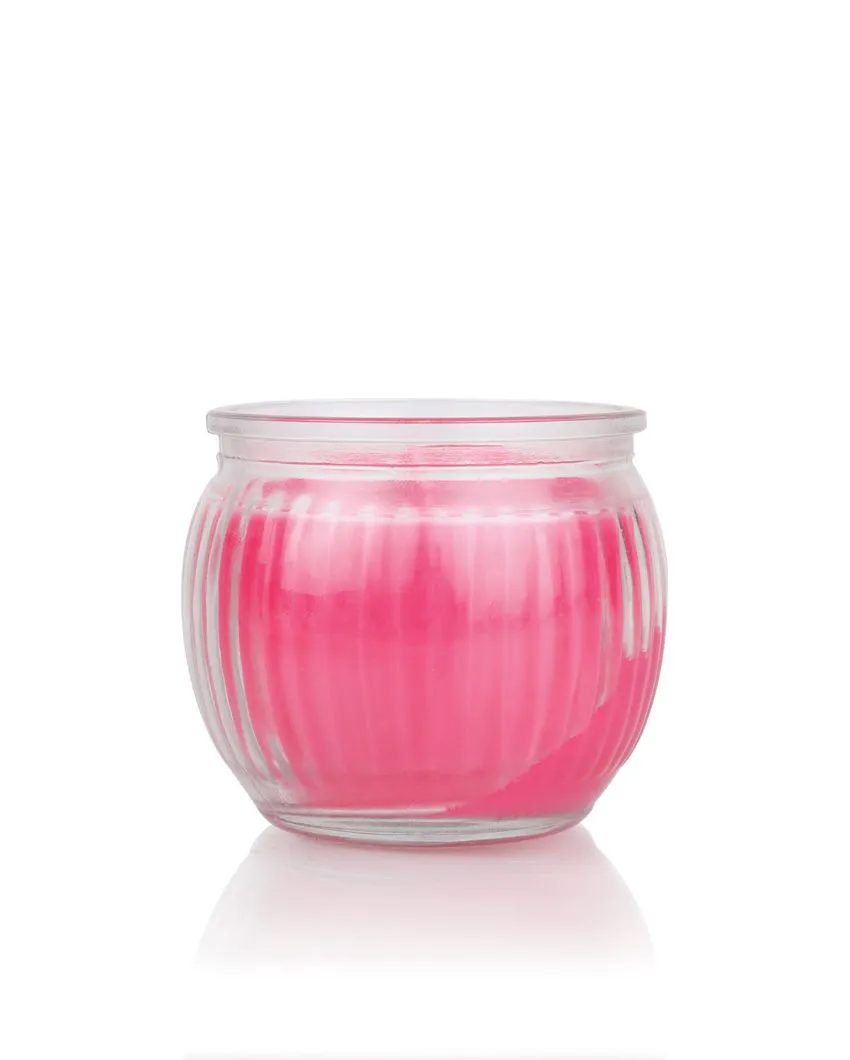 Home fragrances Ribbed Jar Candles | 110G | Set of 4 | Multiple Fragrances | 7.6 x 7.6 cm / 3 x 3 inches