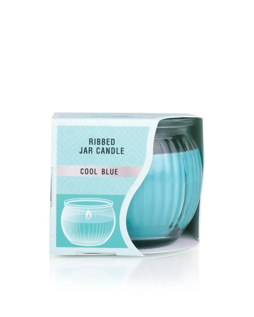 Home fragrances Ribbed Jar Candles | 110G | Set of 4 | Multiple Fragrances | 7.6 x 7.6 cm / 3 x 3 inches