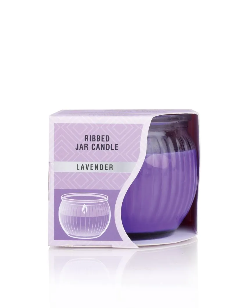 Home fragrances Ribbed Jar Candles | 110G | Set of 4 | Multiple Fragrances | 7.6 x 7.6 cm / 3 x 3 inches