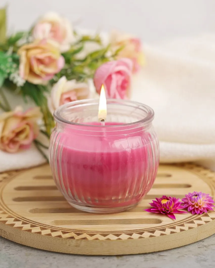 Home fragrances Ribbed Jar Candles | 110G | Set of 4 | Multiple Fragrances | 7.6 x 7.6 cm / 3 x 3 inches