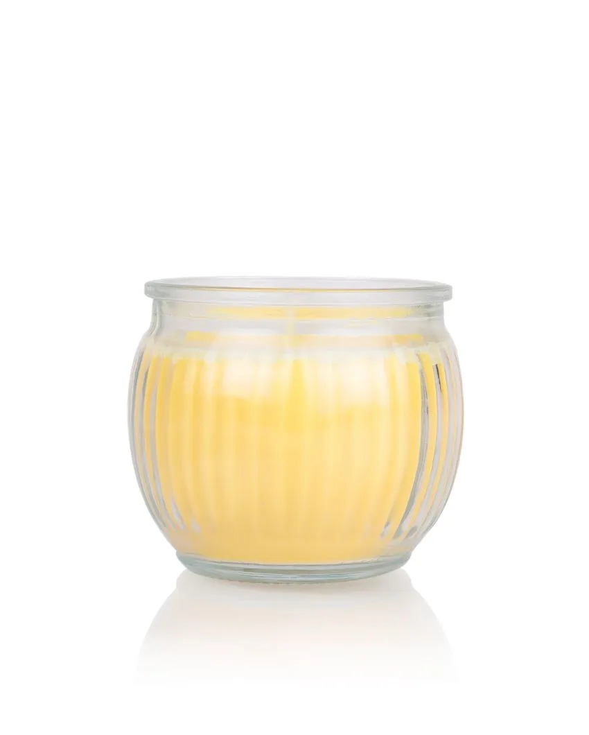 Home fragrances Ribbed Jar Candles | 110G | Set of 4 | Multiple Fragrances | 7.6 x 7.6 cm / 3 x 3 inches