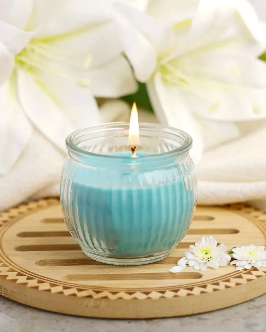 Home fragrances Ribbed Jar Candles | 110G | Set of 4 | Multiple Fragrances | 7.6 x 7.6 cm / 3 x 3 inches