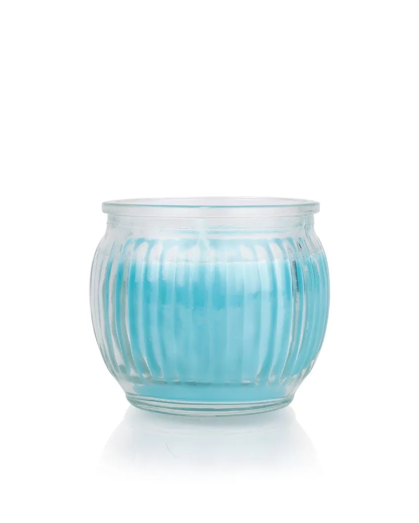 Home fragrances Ribbed Jar Candles | 110G | Set of 4 | Multiple Fragrances | 7.6 x 7.6 cm / 3 x 3 inches
