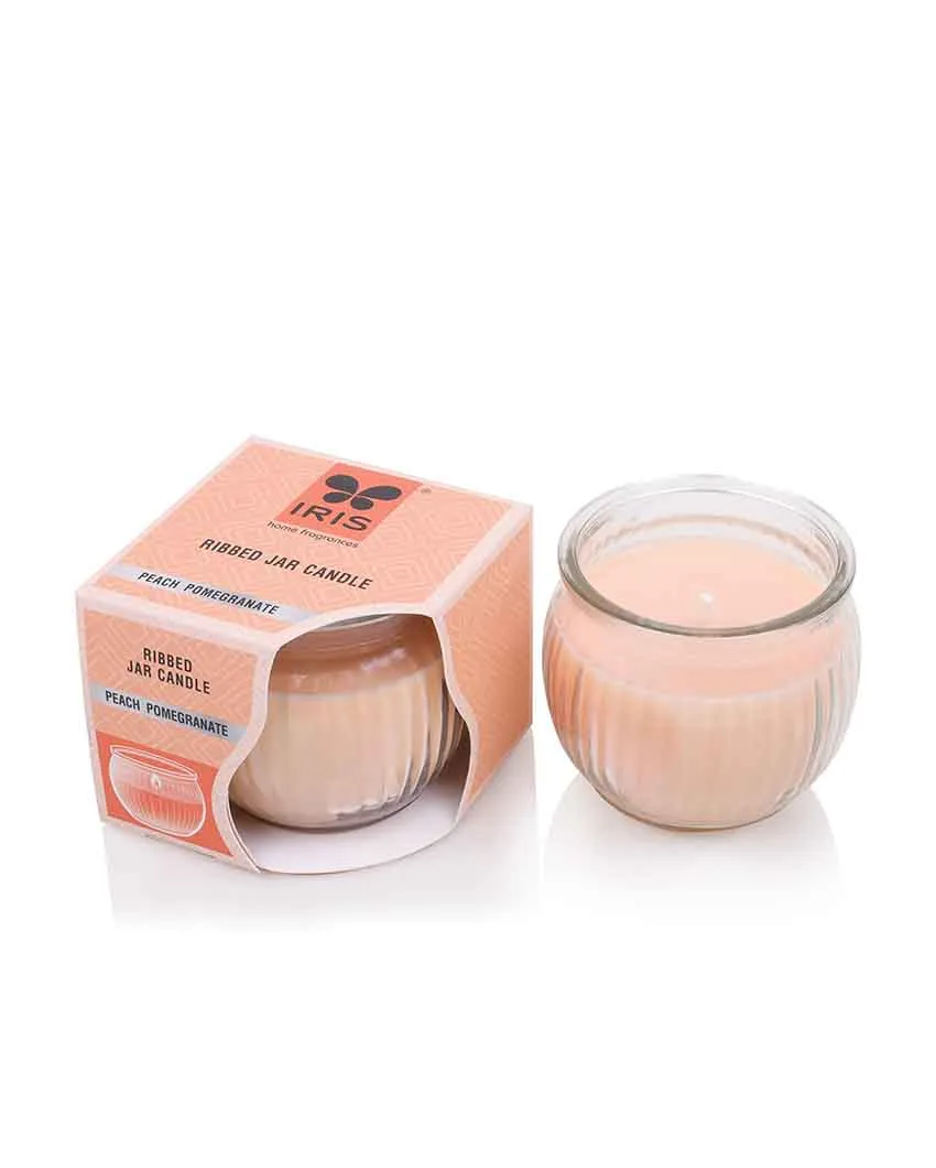 Home fragrances Ribbed Jar Candles | 110G | Set of 4 | Multiple Fragrances | 7.6 x 7.6 cm / 3 x 3 inches