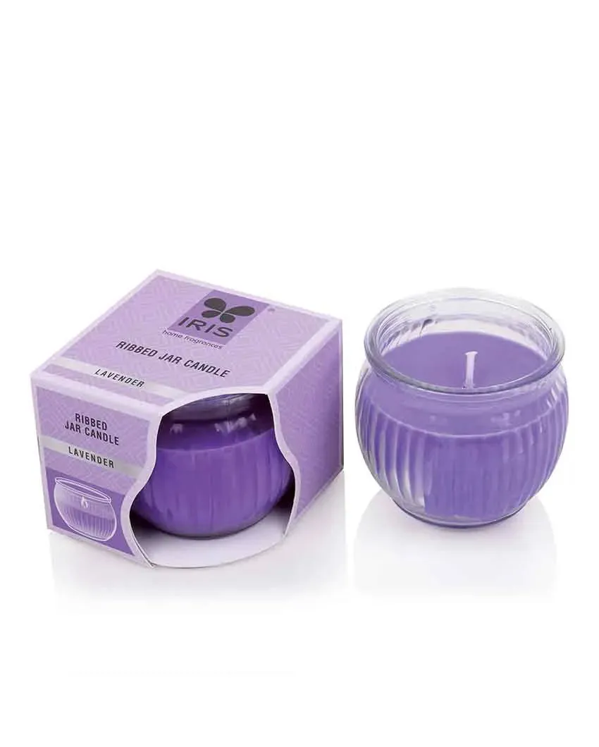 Home fragrances Ribbed Jar Candles | 110G | Set of 4 | Multiple Fragrances | 7.6 x 7.6 cm / 3 x 3 inches