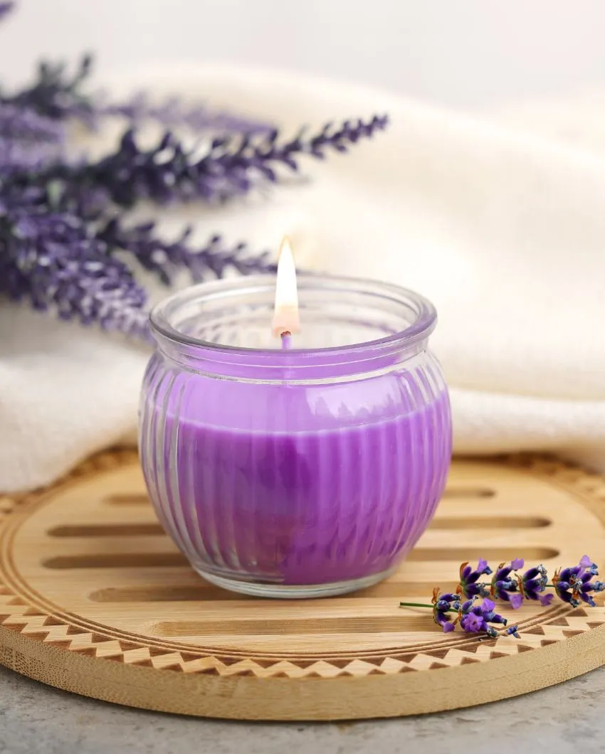 Home fragrances Ribbed Jar Candles | 110G | Set of 4 | Multiple Fragrances | 7.6 x 7.6 cm / 3 x 3 inches