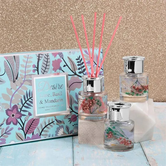 Lime, Basil & Mandarin Floral Diffuser Set of 3
