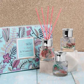 Lime, Basil & Mandarin Floral Diffuser Set of 3