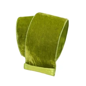 Lime Green Velvet Ribbon, 2.5" X 10YD