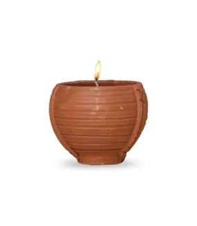 Maatir Rose Fragrant Candles in Terracotta Bowls, Hand Poured Wax Scented Candles - Set of 2 (1 Large, 1 Small)