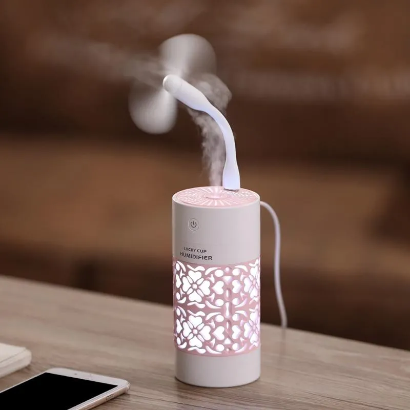 Mini LED Night  Aroma Essential Oil Ultrasonic Humidifier Diffuser With Fan