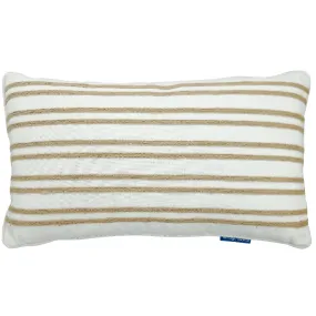 Mirage Haven Hallie White and Hemp 30x50cm Double Stripe Cushion Cover